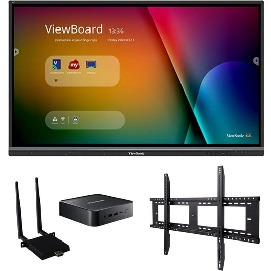 ViewSonic ViewBoard IFP6550-C1 65" 4K UHD Interactive Collaboration Display with Chromebox, WiFi, Bluetooth 5.0, 20-Point Touch, Android 8.0, Wall Mount Bundle - IFP6550-C1 (3 Year Warranty)