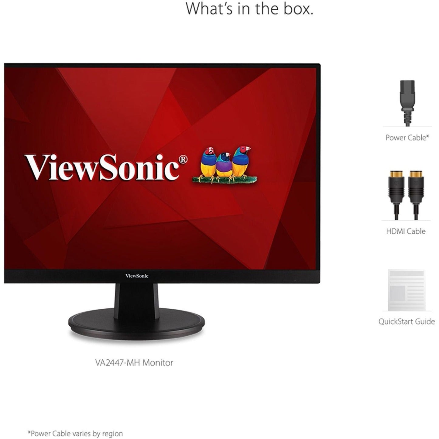 Viewsonic VA2447-MH 24" MVA Monitor with HDMI and VGA, 1920 x 1080 Resolution.