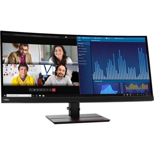 Lenovo ThinkVision P34W-20 34" Curved LCD Monitor, WQHD 3440x1440, IPS Panel, USB Hub, 99% sRGB, 1.07B Colors, Height/Tilt/Swivel, Raven Black - 62DCRAR3US (3 Year Warranty)