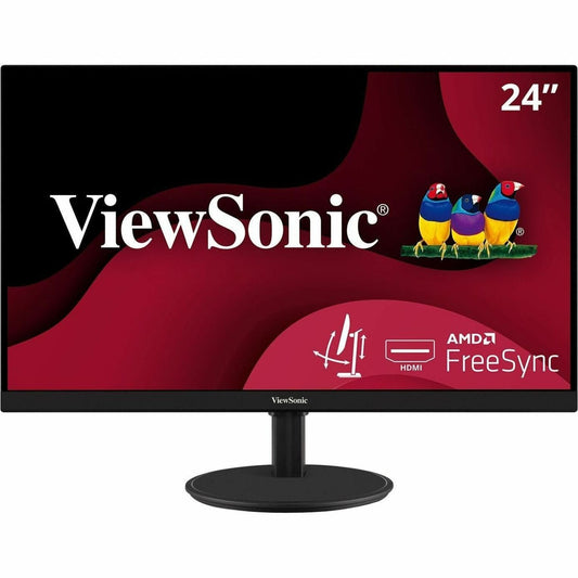 ViewSonic VA2447-MHJ 24" LED Monitor, 1080p Full HD MVA Panel, 75Hz FreeSync, Ergonomic Design with HDMI/VGA, Built-in Speakers, VESA Mount - VA2447-MHJ Black (3 Year Warranty)