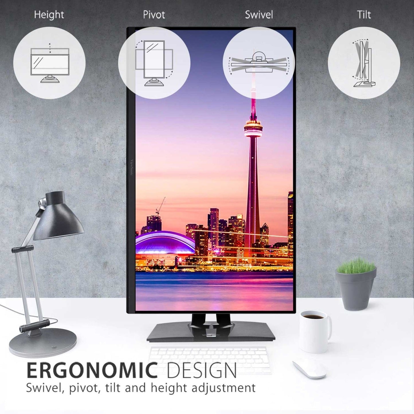ViewSonic ColorPro VP3256-4K 32" Professional LCD Monitor, 4K UHD IPS, USB-C 90W, 100% sRGB, HDR10, Pantone Validated, Height Adjustable - Black (3 Year Warranty)