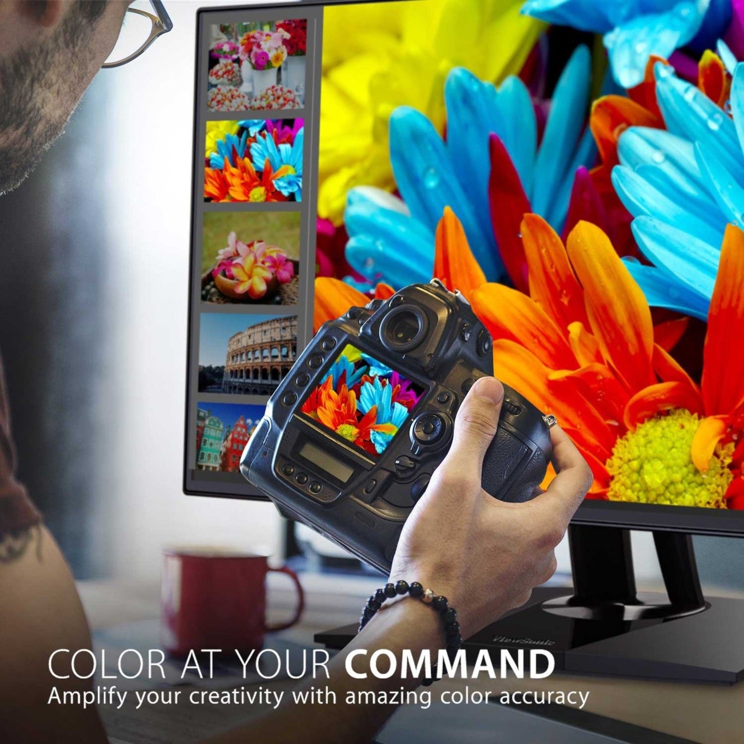ViewSonic ColorPro VP3256-4K 32" Professional LCD Monitor, 4K UHD IPS, USB-C 90W, 100% sRGB, HDR10, Pantone Validated, Height Adjustable - Black (3 Year Warranty)