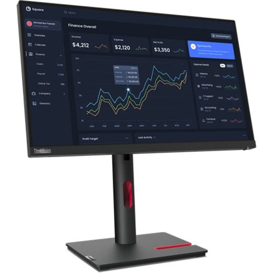Lenovo ThinkVision T23i-30 23" LCD Monitor, Full HD IPS, 250 Nit, 4ms Response, USB Hub, Height Adjustable Stand, VESA Mount, Raven Black - 63B2MAR6US (3 Year Warranty)