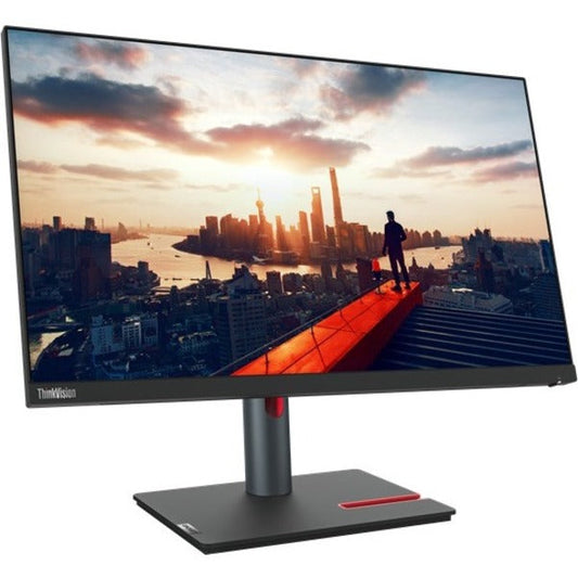 Lenovo ThinkVision P24h-30 24" WQHD LCD Monitor, IPS Display, USB-C Hub, HDMI, DisplayPort, HDR10, Height Adjustable Stand, Eye Comfort, Raven Black - 63B3GAR6US (3 Year Warranty)