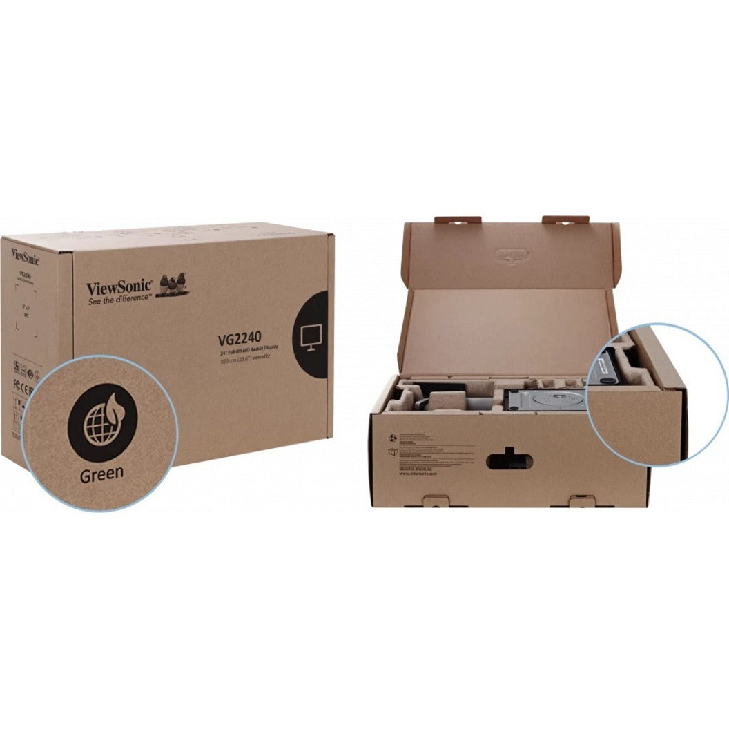 ViewSonic 22" 1080p Ergonomic 40-Degree Tilt Monitor with HDMI, DP, and VGA. (VG2240)