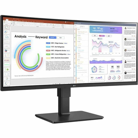 LG Ultrawide 34BQ77QC-B 34" Curved LCD Monitor, WQHD 3440x1440 IPS Display, HDR10, 99% sRGB, USB-C 90W, Built-in Webcam & Mic, USB Hub, MaxxAudio Speakers - Textured Black - 34BQ77QC-B (1 Year Warranty)
