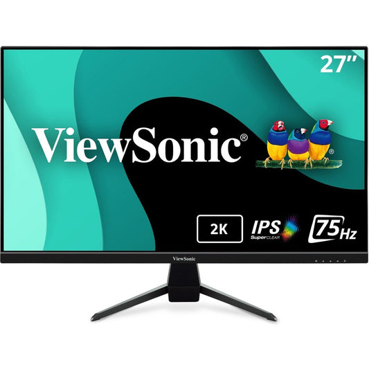 ViewSonic VX2767U-2K 27" QHD IPS Monitor, USB-C 65W Charging, HDR10, 75Hz Refresh Rate, Built-in Speakers, Frameless Design, ComfortView, HDMI DisplayPort - VX2767U-2K Black (3 Year Warranty)