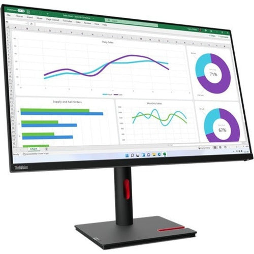Lenovo ThinkVision T32h-30 32" WQHD LED Monitor, IPS, 4ms, 350 Nit, USB-C Hub, Webcam, Height Adjustable, EPEAT Gold, RoHS Compliant Black - 63D3ZAR1US (3 Year Warranty)