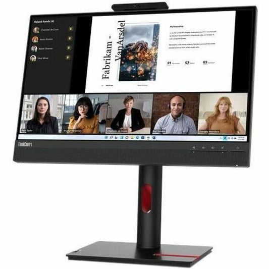Lenovo ThinkCentre TIO22GEN5 22" LED Monitor, Full HD IPS Display, Eye Comfort Technology, 1080p Webcam, Built-in Speakers, Height Adjustable Stand, Black - 12N8GAR1US (3 Year Warranty)