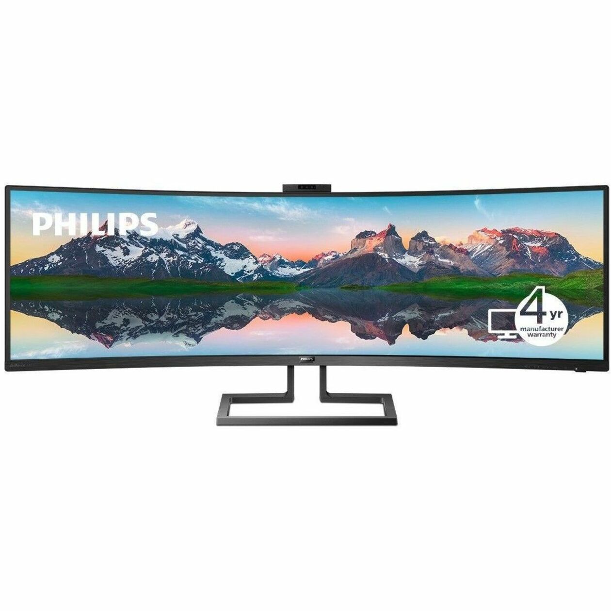 Philips P-line 49-inch Curved VA LED Monitor, 5120x1440 32:9 SuperWide, USB-C Hub, Height/Tilt/Swivel, HDR400, Webcam, KVM Switch - 499P9H (4 Year Warranty)