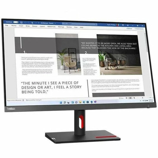 Lenovo ThinkVision S27i-30 27" LED Monitor, Full HD IPS, 100Hz, 300 Nit, 99% sRGB, Eye Comfort, Anti-glare, HDMI/VGA, Storm Gray - 63DFKAT4US (3 Year Warranty)