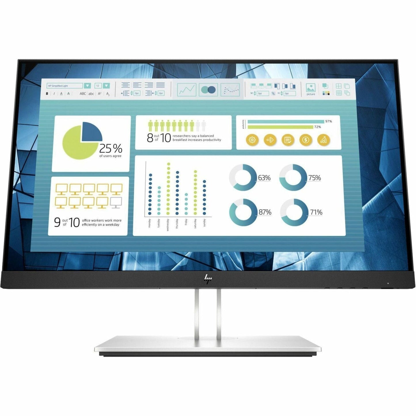 HPI SOURCING - NEW E22 G4 22" Class Full HD LCD Monitor - 16:9 - Black, Silver (9VH72AA#ABA)