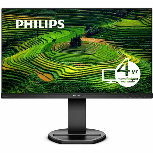 Philips B-Line 24" LED Monitor, FHD IPS Display, Height Adjustable Stand, USB 3.0 Hub, HDMI/DP/DVI/VGA, Built-in Speakers, Flicker-free, LowBlue Mode, EPEAT Gold, TAA - 241B8QJEB/17 (4 Year Warranty)