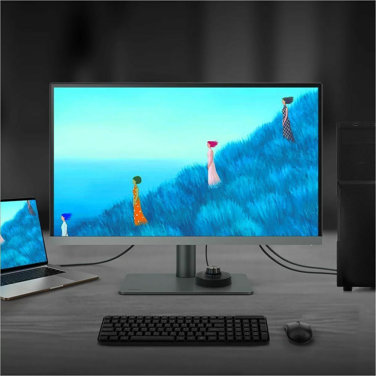 BenQ DesignVue PD2706U 27" 4K UHD LED Monitor, IPS Panel, HDR10, Pantone-Validated, KVM Switch, USB Hub, Height Adjustable, Dark Gray - PD2706U (1 Year Warranty)