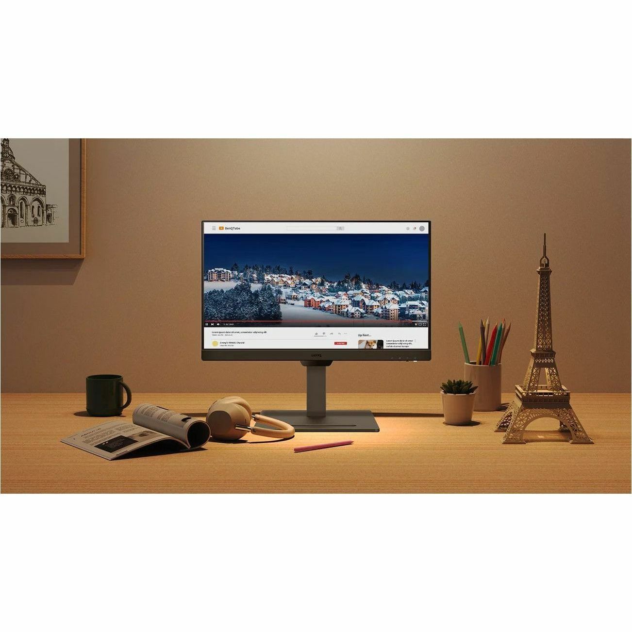 BenQ GW2490T 23.8" Home Office LED Monitor, Full HD IPS, Eye Care Technology, 250 Nit, 5ms GTG, Height/Pivot/Swivel Adjustable, 2 HDMI, DisplayPort, Wall Mountable - GW2490T (1 Year Warranty)