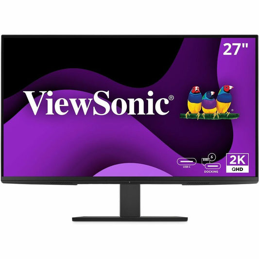 ViewSonic VG2758-2K 27 Inch 1440p IPS Ergonomic Docking Monitor, 100W USB-C, RJ45, Daisy Chain, 5-Port USB Hub, HDMI, DisplayPort (3 Year Warranty)