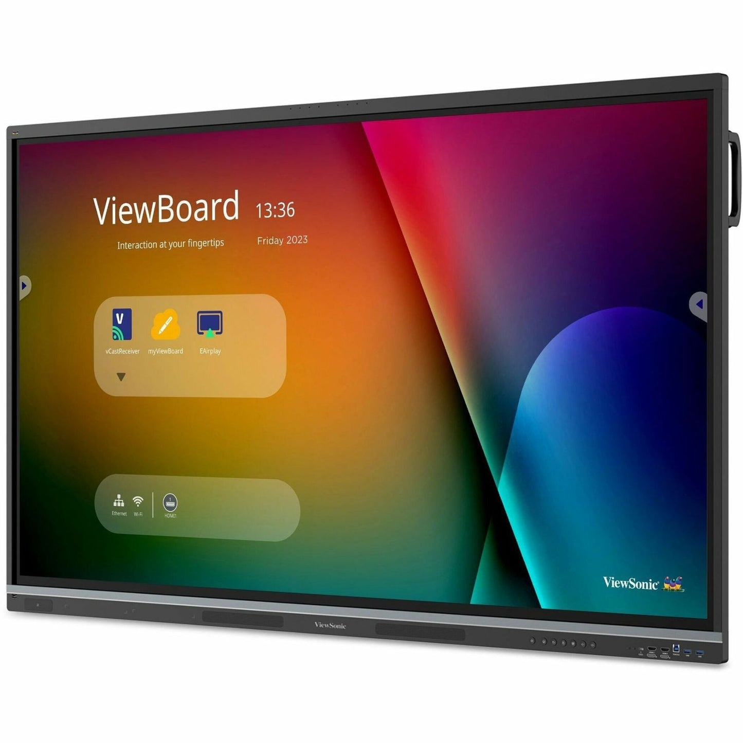 ViewSonic IFP8651 86 Inch 4K 50-Point Touch ViewBoard Interactive Smart Board, Android 14, Google EDLA, Integrated Education Software, Built-in Microphone, HDMI, VGA, USB Hub, USB C Inputs (1 Year Warranty)