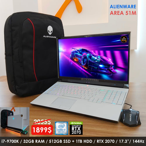 Alienware Area 51m i7-9700k RTX 2070 144hz Gaming Laptop (New Open Box)