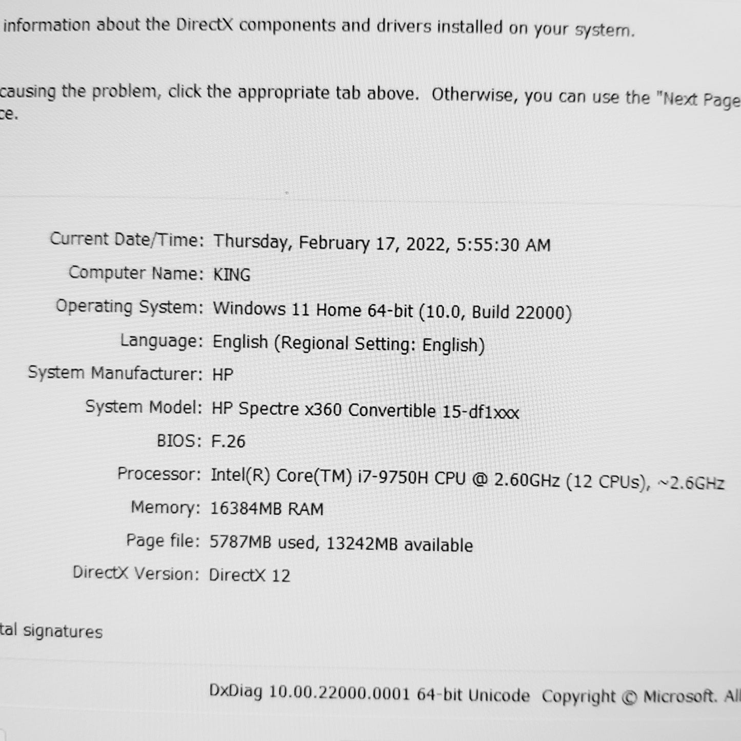 HP Spectre X360 Convertible 15-Df1 2in1 i7-9750h Laptop (Open Box)