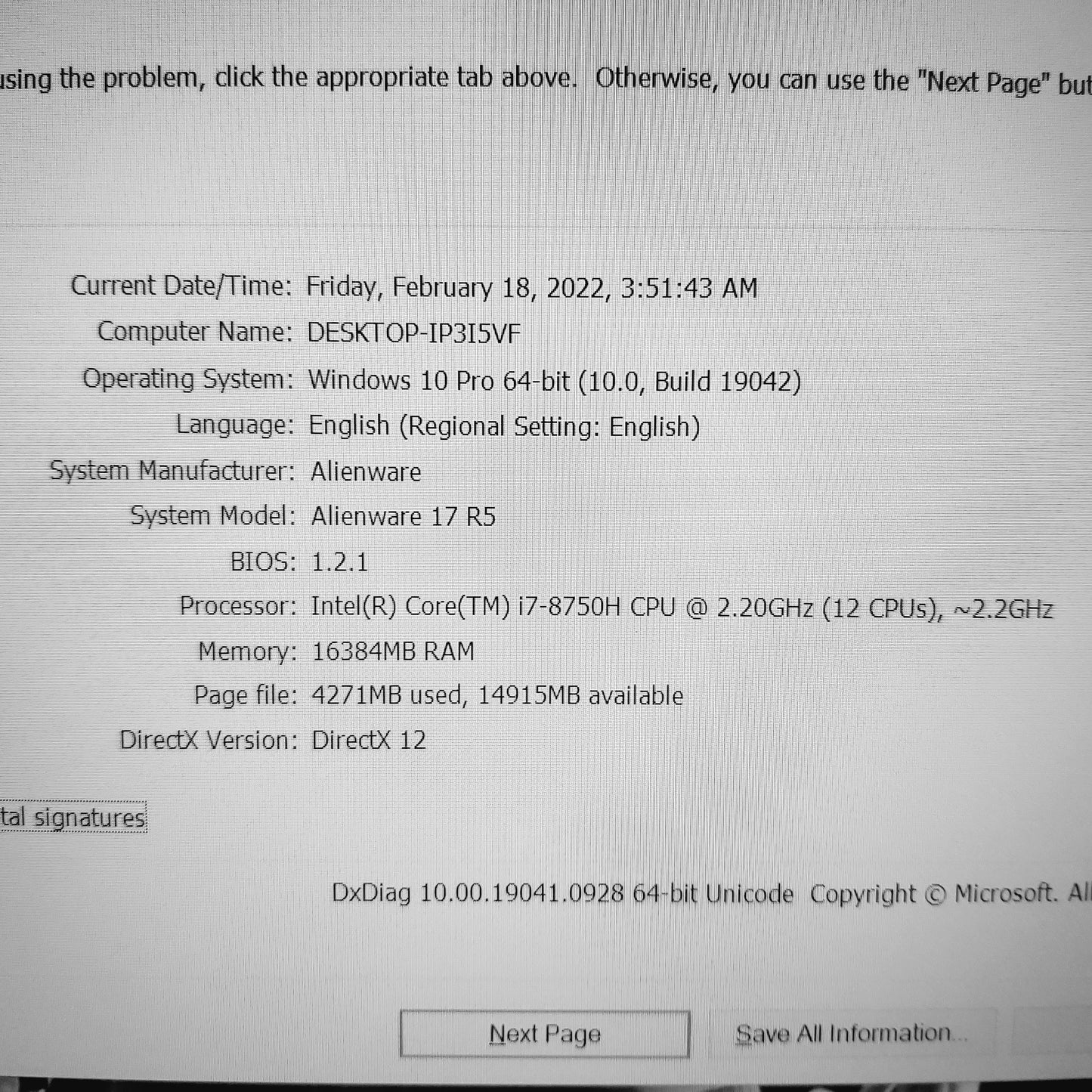 Alienware 17 R5 i7-8750h GTX 1070 Gaming Laptop (Used Very Clean)
