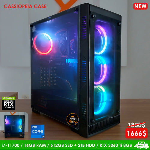Abkoavcore Cassiopeia RGB Case i7-11700 RTX 3060 Ti Desktop Computer (New)