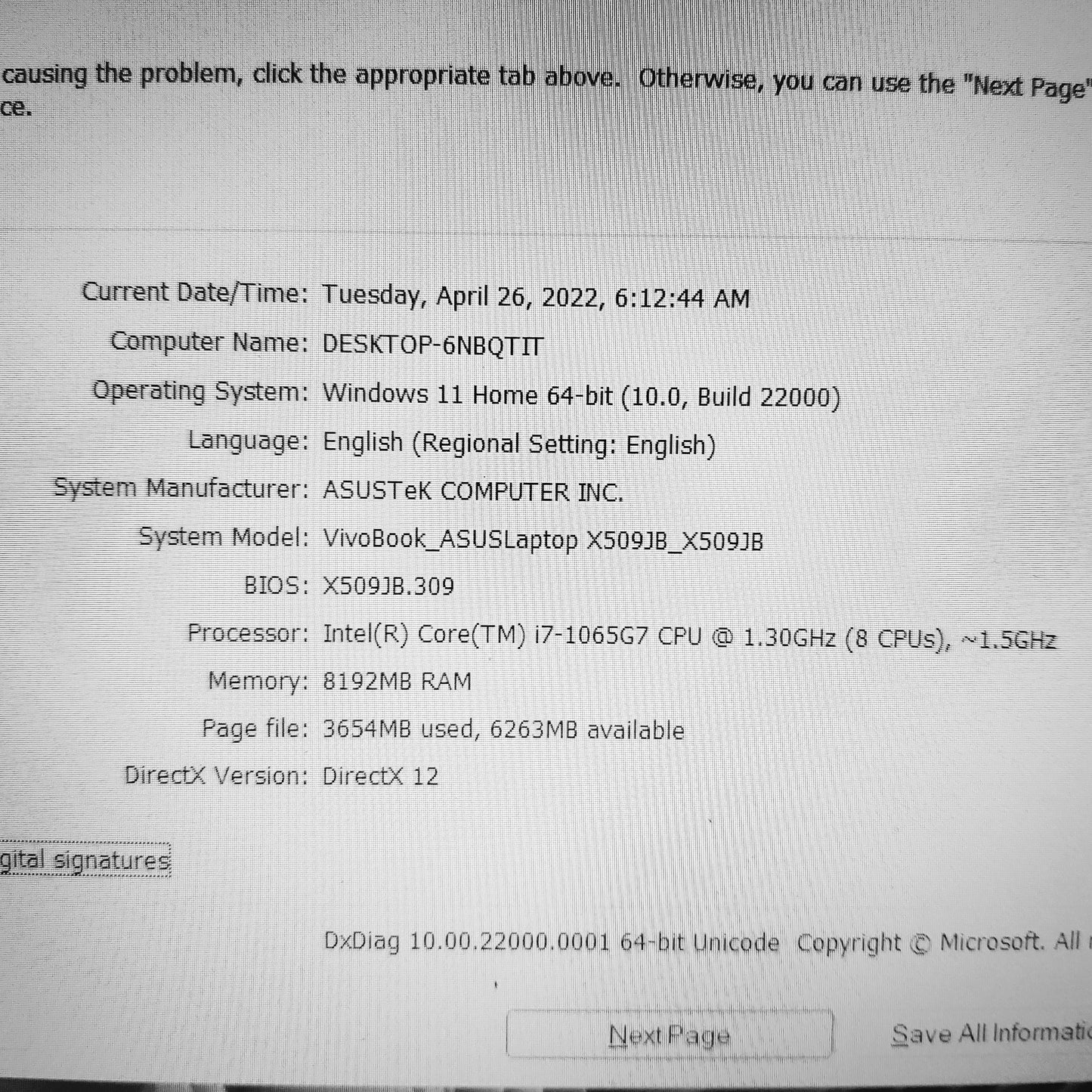 Asus VivoBook X509jb i7-1065G7 GeForce MX110 Laptop (New Open Box)