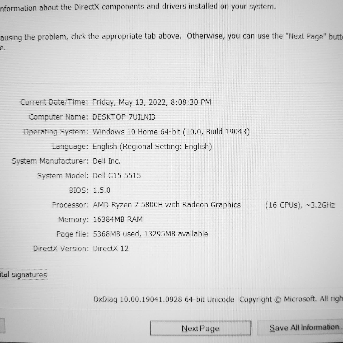 Dell G15 5515 Ryzen 7 5800h RTX 3050 Ti 120Hz Gaming Laptop Offers (New Open Box)