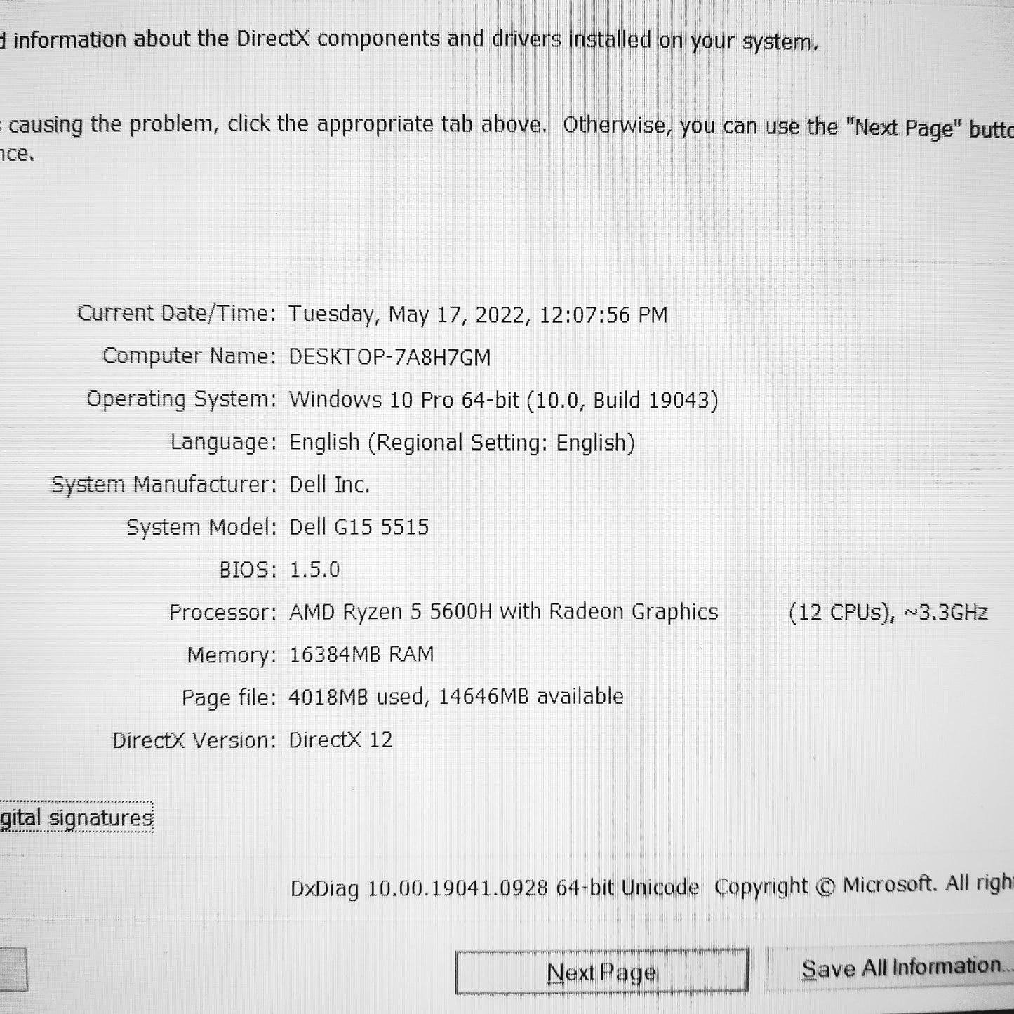 Dell G15 5515 Ryzen 5 5600h RTX 3050 120Hz Gaming Laptop (New Open Box)