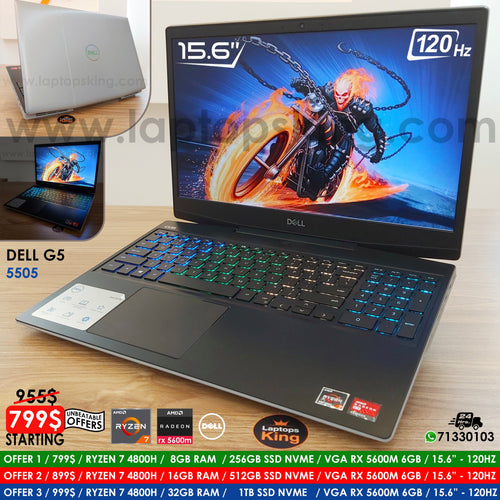 Dell G5 5505 Ryzen 7 4800h Rx 5600m 120hz Gaming Laptop Offers (Open Box)