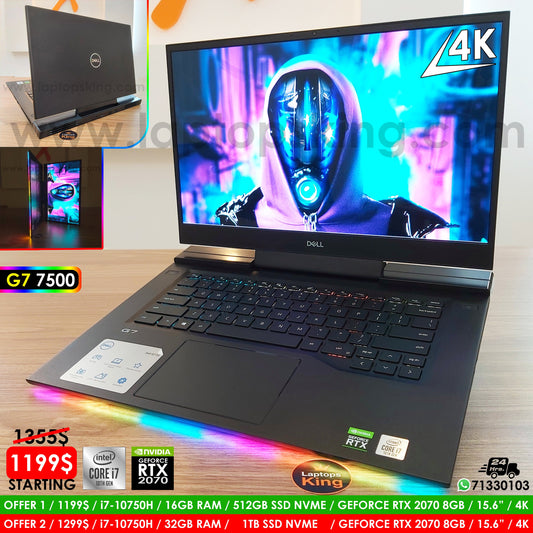 Dell G7 7500 i7-10750h RTX 2070 4K 15.6" Gaming Laptop (Open Box)