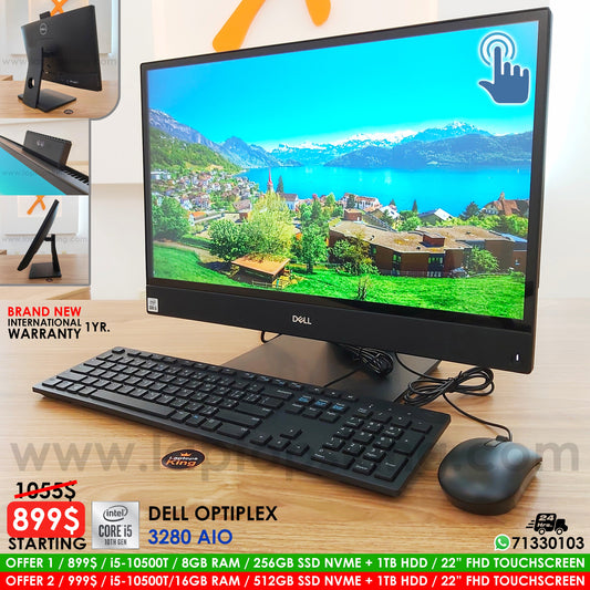 Dell OptiPlex 3280 AIO i5-10500t 22" Touchscreen Desktop Computer (Brand New)