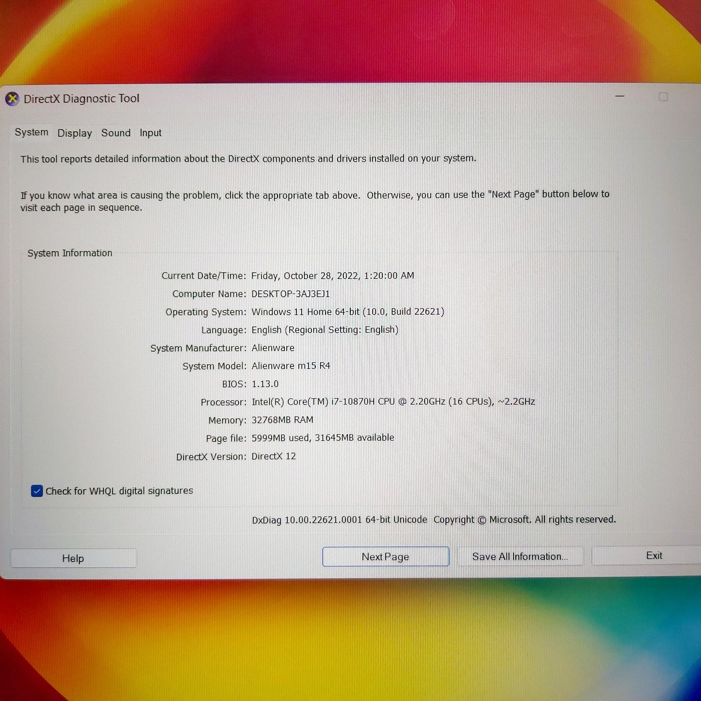 Alienware M15 R4 i7-10870h Rtx 3070 300hz Gaming Laptop (Open Box)