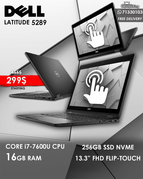 DELL LATITUDE 5289 2in1 CORE i7- 7600U 13.3" FHD FLIP-TOUCH LAPTOP (OPEN BOX WITH WARRANTY)
