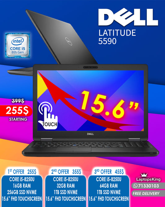 Dell Latitude 5590 Core i5-8250u 15.6" TOUCH SCREEN Laptop Offers (NEW OB 1YR WARRANTY)