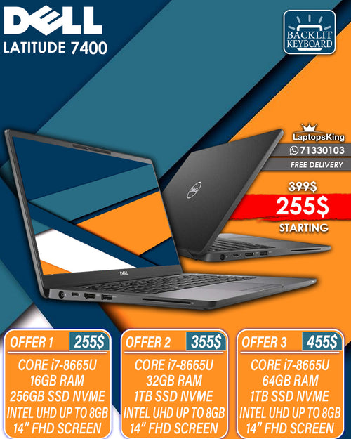 DELL LATITUDE 7400 CORE i7-8665U 14” FHD BUSSINESS LAPTOP (OPEN BOX WITH WARRANTY)