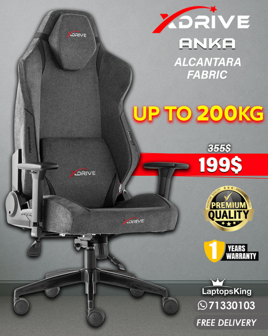 XDRIVE ANKA GREY FABRIC CHAIR (BRAND NEW)