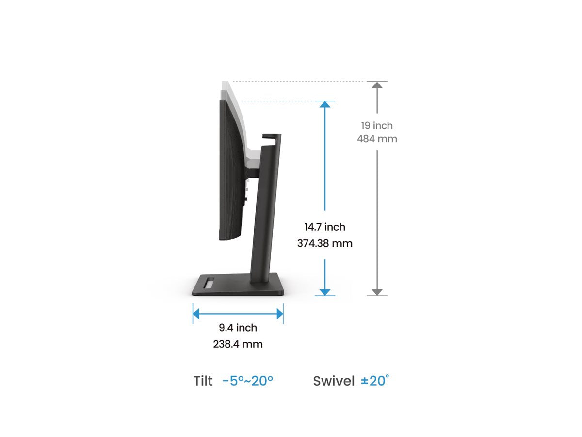 BenQ GW2490T 23.8" Home Office LED Monitor, Full HD IPS, Eye Care Technology, 250 Nit, 5ms GTG, Height/Pivot/Swivel Adjustable, 2 HDMI, DisplayPort, Wall Mountable - GW2490T (1 Year Warranty)
