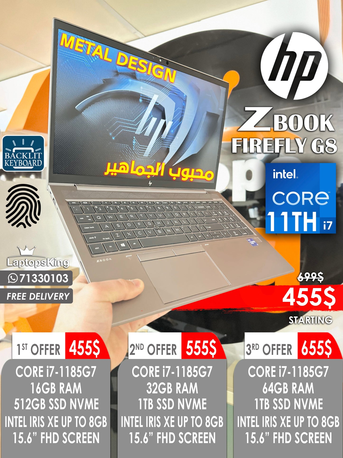 Hp Zbook Firefly 15 G8 Core i7-1185G7 Iris Xe 15.6" Fhd Mobile Workstation Laptop (New OB)