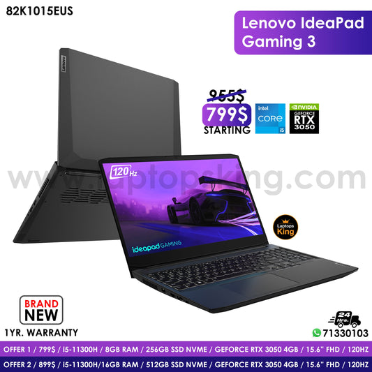 Lenovo Ideapad Gaming 3 82k1015eus i5-11300h Rtx 3050 120hz Gaming Laptop Offers (Brand New)