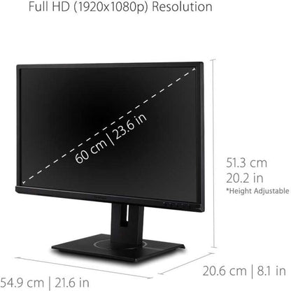 ViewSonic 24" LCD monitor, 1920x1080, HDMI, DP, VGA, USB-hub. (VG2440)