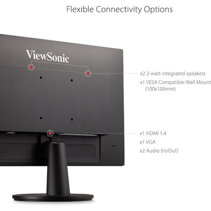 Viewsonic VA2447-MH 24" MVA Monitor with HDMI and VGA, 1920 x 1080 Resolution.