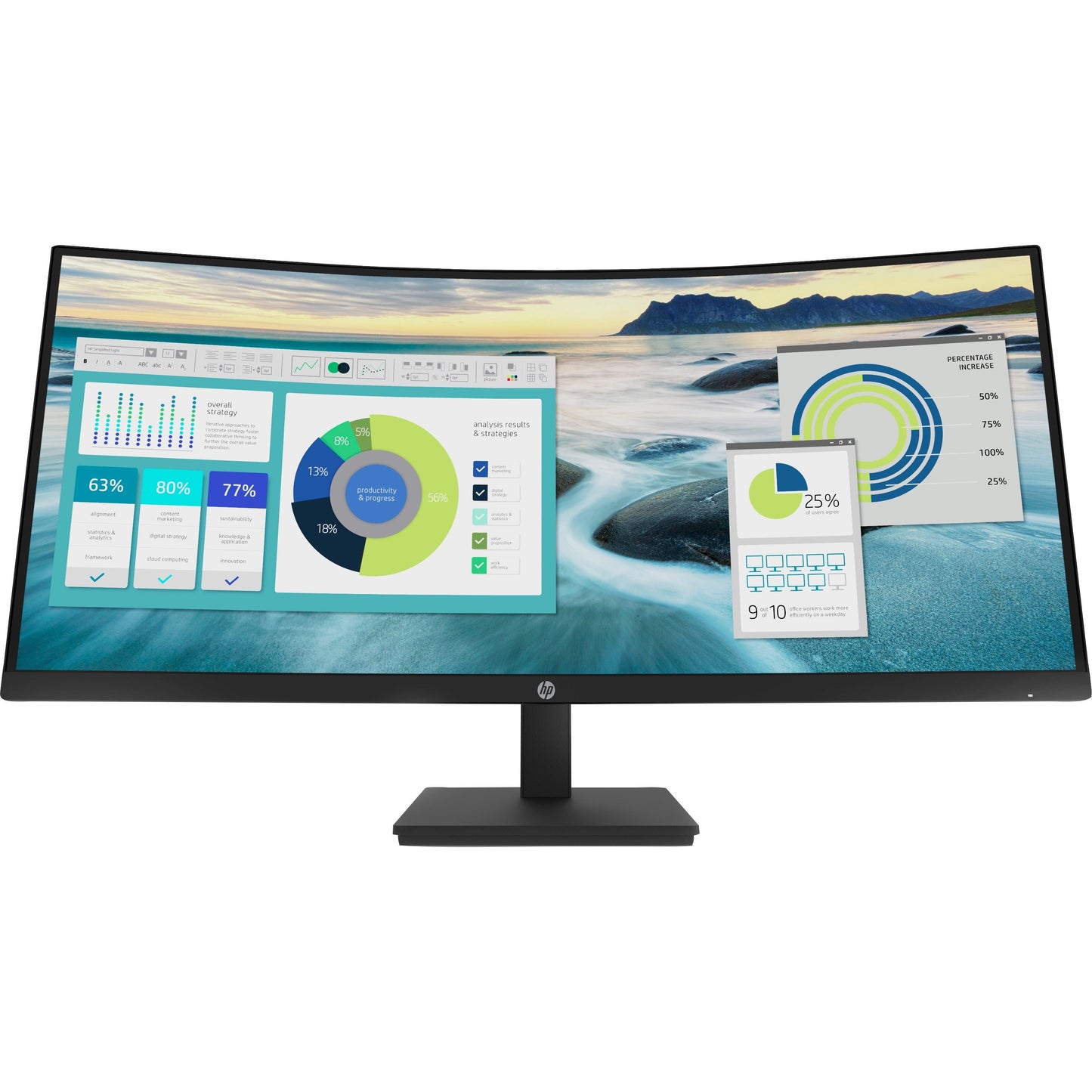 HP P-SERIES P34HC G4 34 INCH WQHD 3440X1440 100Hz 21:9 300NITS 3000:1 5M:1 178/178 VIEWING ANGLE SWIVEL TILT HEIGHT ADJUSTABLE PIVOT DP HDMI USB-C DP 65W POWER DELIVERY MONITOR (21Y56AA)