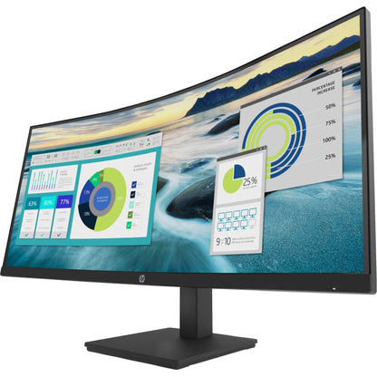 HP P-SERIES P34HC G4 34 INCH WQHD 3440X1440 100Hz 21:9 300NITS 3000:1 5M:1 178/178 VIEWING ANGLE SWIVEL TILT HEIGHT ADJUSTABLE PIVOT DP HDMI USB-C DP 65W POWER DELIVERY MONITOR (21Y56AA)
