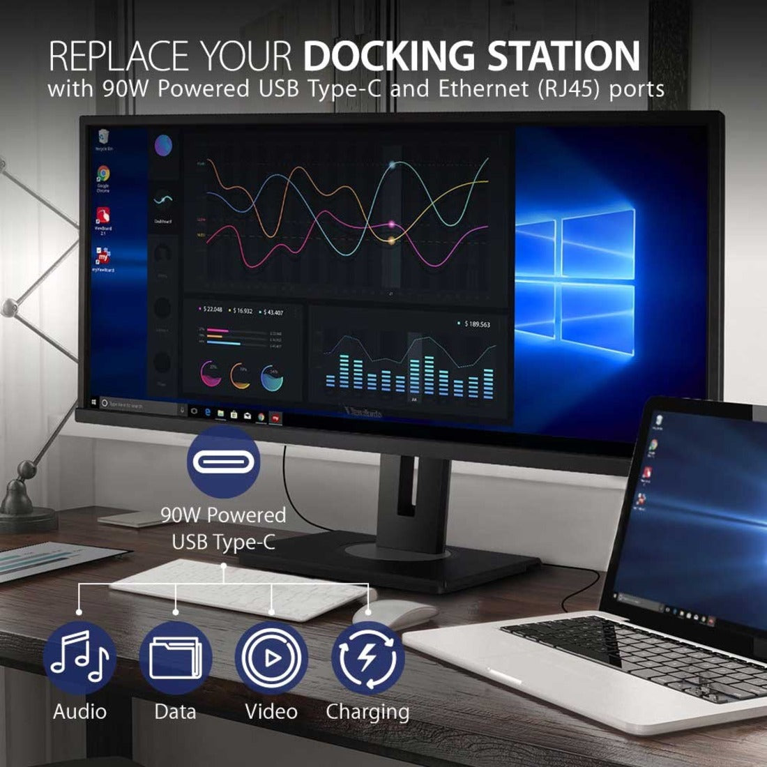 ViewSonic MN VG3456 34 Ultrawide Docking MN 3440x1440 USB-C (90W) Retail