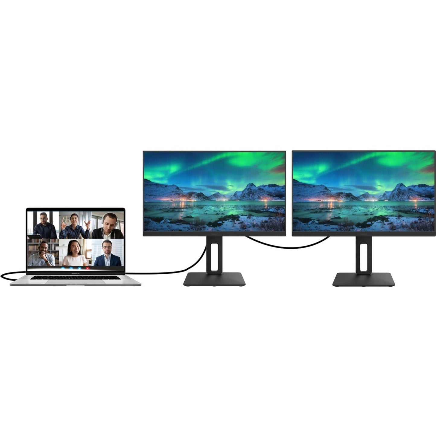 Planar PZD2410 24" Full HD IPS LCD Monitor, USB-C Docking, 75Hz, HDMI/DP, Built-in USB Hub, Height Adjustable Stand, Blue Light Reduction, Flicker-Free, Black - 998-2945-00 (3 Year Warranty)