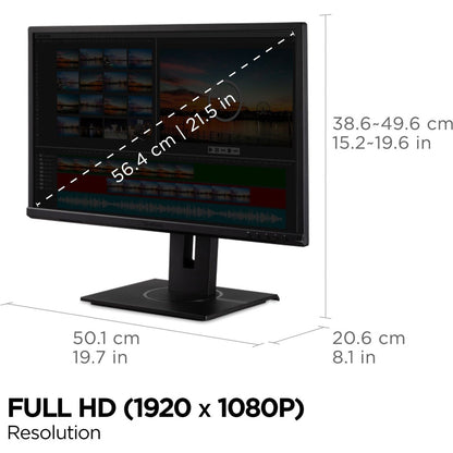ViewSonic 22" 1080p Ergonomic 40-Degree Tilt Monitor with HDMI, DP, and VGA. (VG2240)