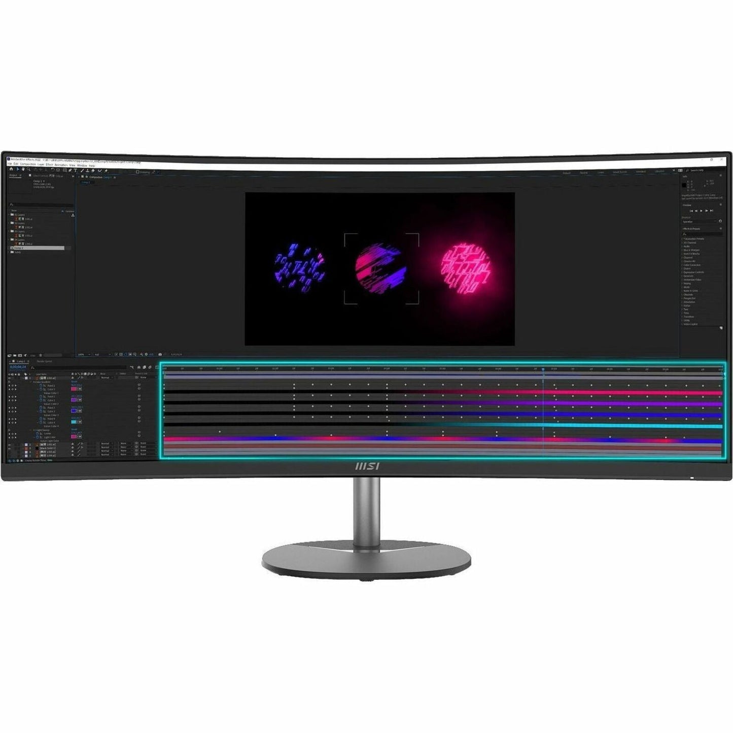 MSI Pro MP341CQ 34" UW-QHD LCD Monitor, 100Hz FreeSync, 1500R Curved, VA Panel, HDR Ready, Built-in Speakers, Anti-Flicker, Low Blue Light, Black - PROMP341CQ (3 Year Warranty)
