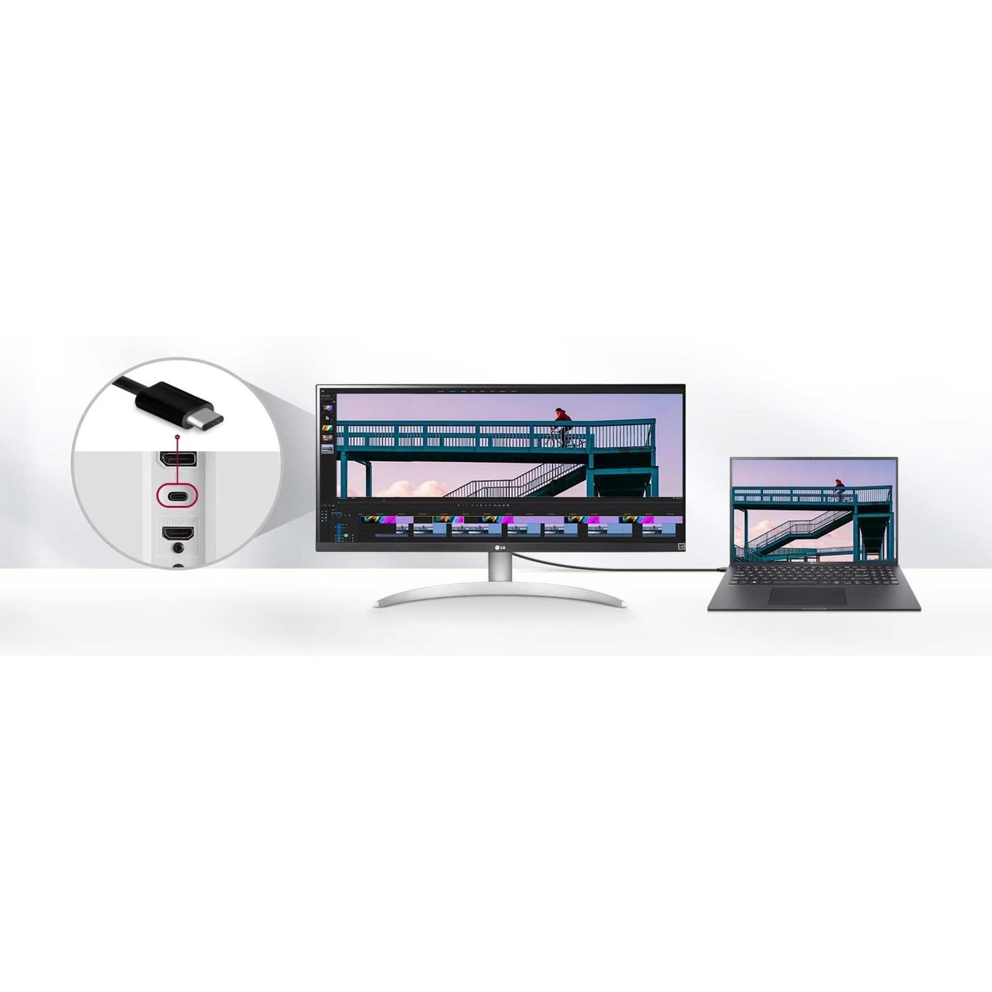 LG 29" UltraWide (WFHD) 100Hz, IPS with HDR 10 Compatibility, AMD FreeSync, and USB Type-C, White (29WQ600-W.AUS)