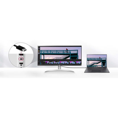 LG 29" UltraWide (WFHD) 100Hz, IPS with HDR 10 Compatibility, AMD FreeSync, and USB Type-C, White (29WQ600-W.AUS)