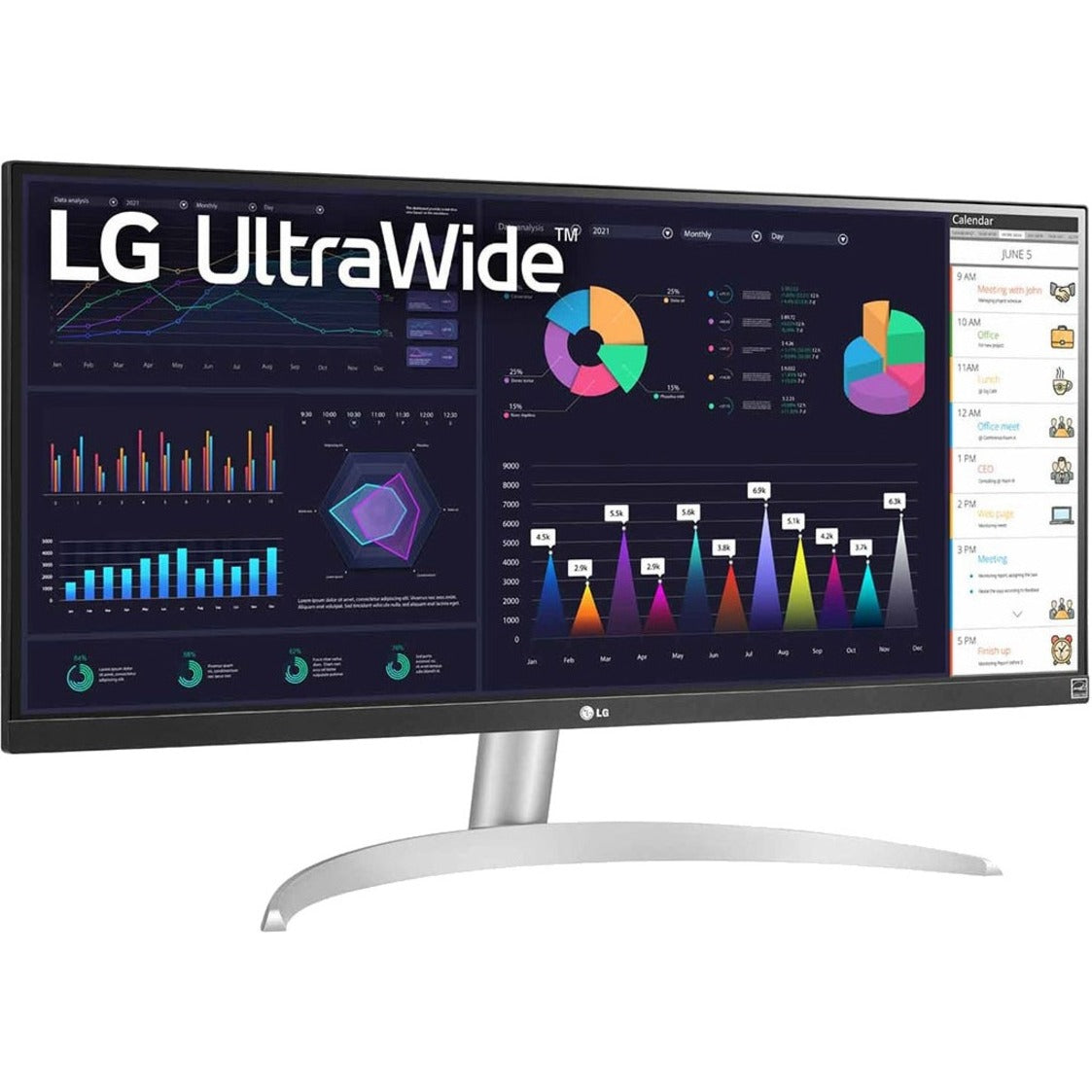 LG 29" UltraWide (WFHD) 100Hz, IPS with HDR 10 Compatibility, AMD FreeSync, and USB Type-C, White (29WQ600-W.AUS)